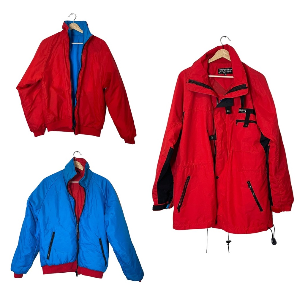 Jansport VTG Mens 3-in-1 Reversible Water Resistant Colorblock Jacket Size M